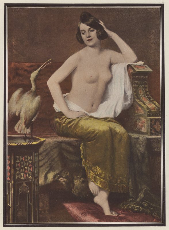 La favorite, femme avec un oiseau - Adolphe Weisz