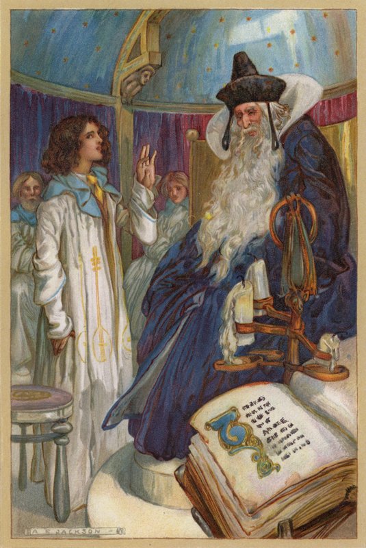 Je commençai à prendre courage et racontai à Son Altesse une courte histoire de mes diverses aventures (chromolithographie) - Albert Edward Jackson