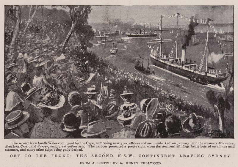 En route pour le front, le deuxième contingent de NSW quittant Sydney - Albert Henry Fullwood