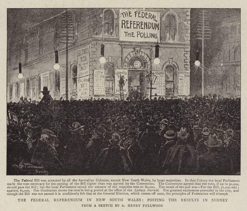Le référendum fédéral en Nouvelle-Galles du Sud, affichage des résultats à Sydney - Albert Henry Fullwood