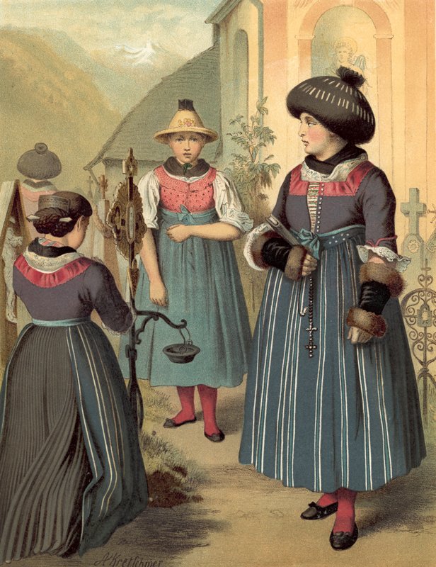 Costume allemand, Tyrol, Passeyer - Albert Kretschmer