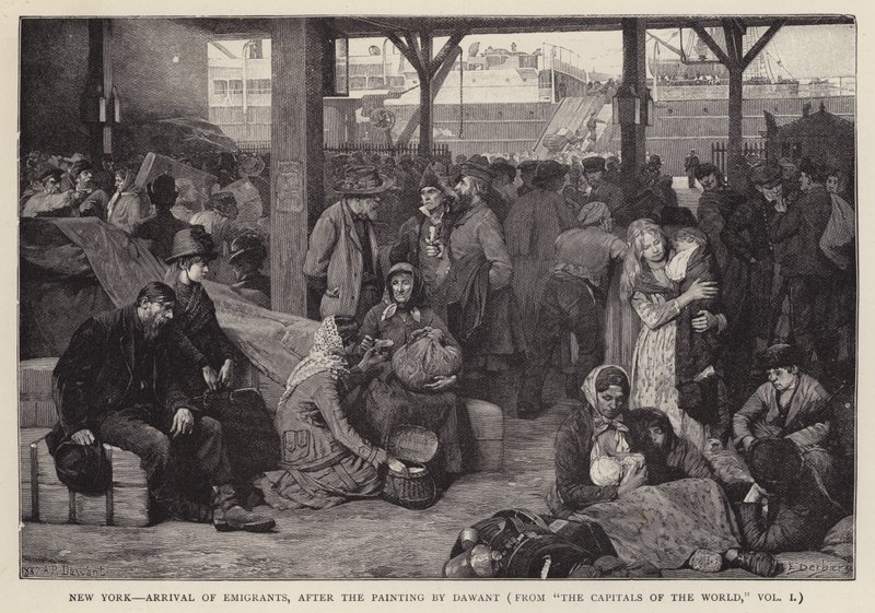 New York - Arrivée des émigrants - Albert Pierre Dawant