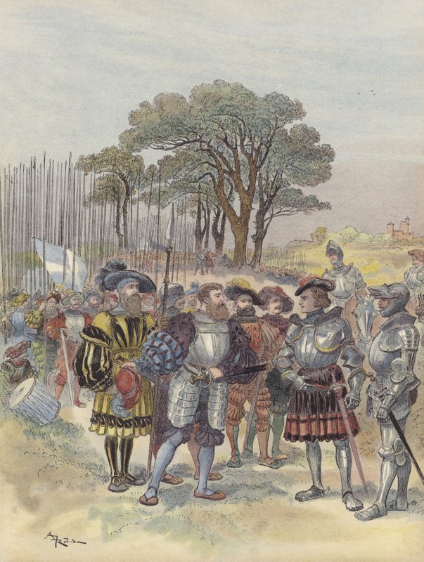 Au camp de la Bicocca, les Suisses exigent solde, congé ou bataille - Albert Robida