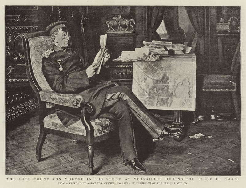 Feu le comte von Moltke dans son étude à Versailles pendant le siège de Paris - Albert Sauvert