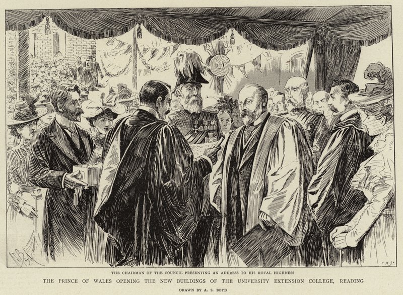 Le prince de Galles inaugurant les nouveaux bâtiments du University Extension College - Alexander Stuart Boyd