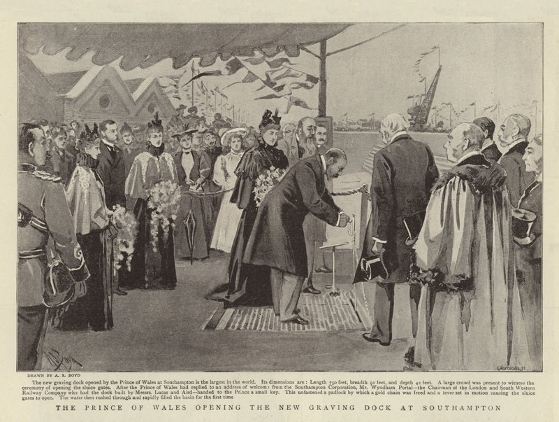 Le Prince de Galles inaugurant le Nouveau Bassin de Radoub à Southampton - Alexander Stuart Boyd