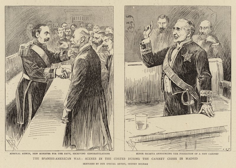 La guerre hispano-américaine, scènes aux Cortes pendant la crise ministérielle à Madrid - Alexander Stuart Boyd