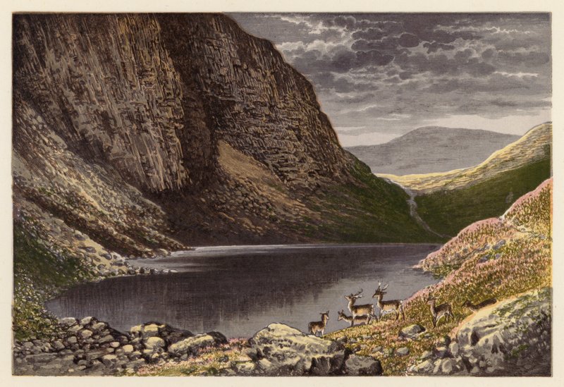 Paysage de loch écossais : Le Dhu Loch, Loch-na-gar - Alexander Francis (after) Lydon
