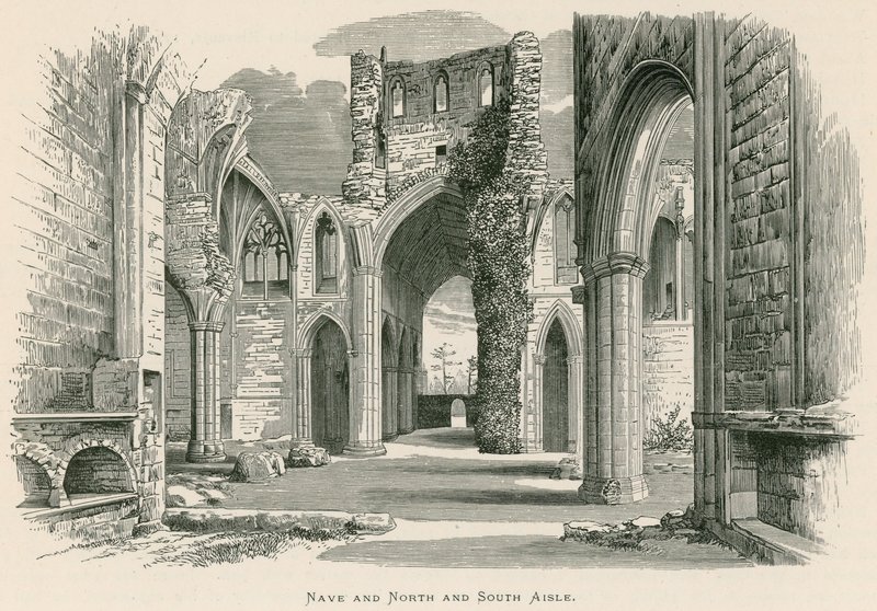 Abbaye de Melrose, nef et bas-côtés nord et sud - Alexander Francis Lydon