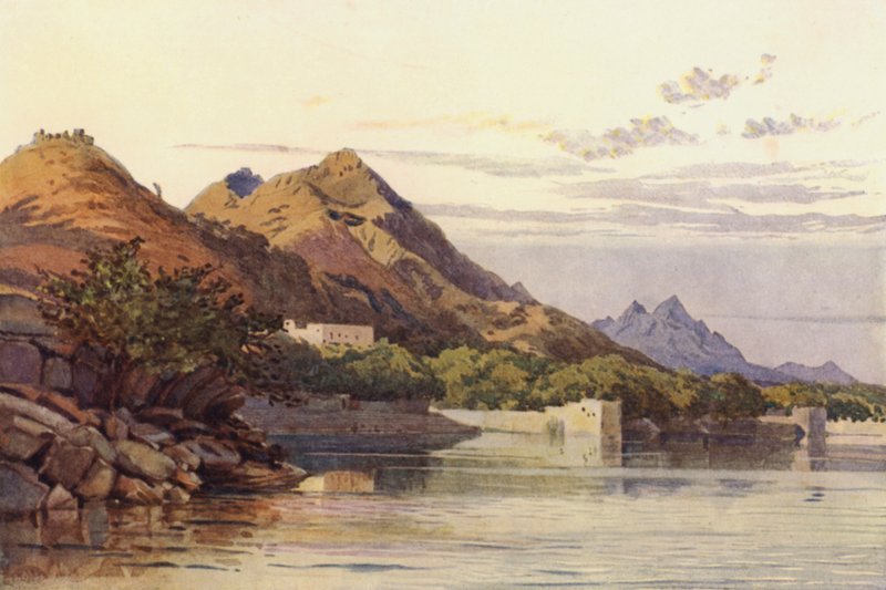 Le Ana Sagar, Ajmer (lithographie en couleur) - Alexander Henry Hallam Murray