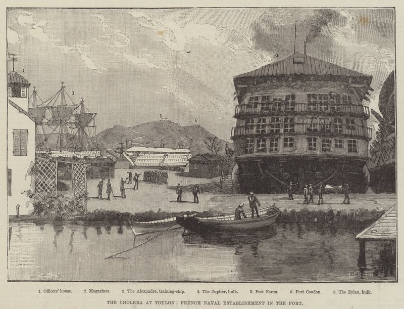 Le choléra à Toulon, établissement naval français dans le port - Alexandre Brun