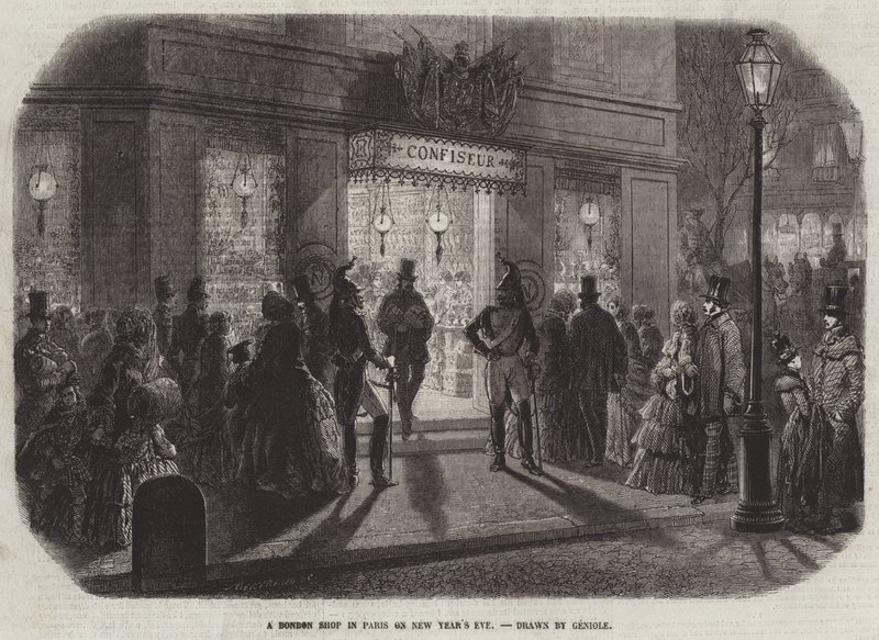 Une boutique de bonbons à Paris la veille du Nouvel An - Alfred Andre Geniole