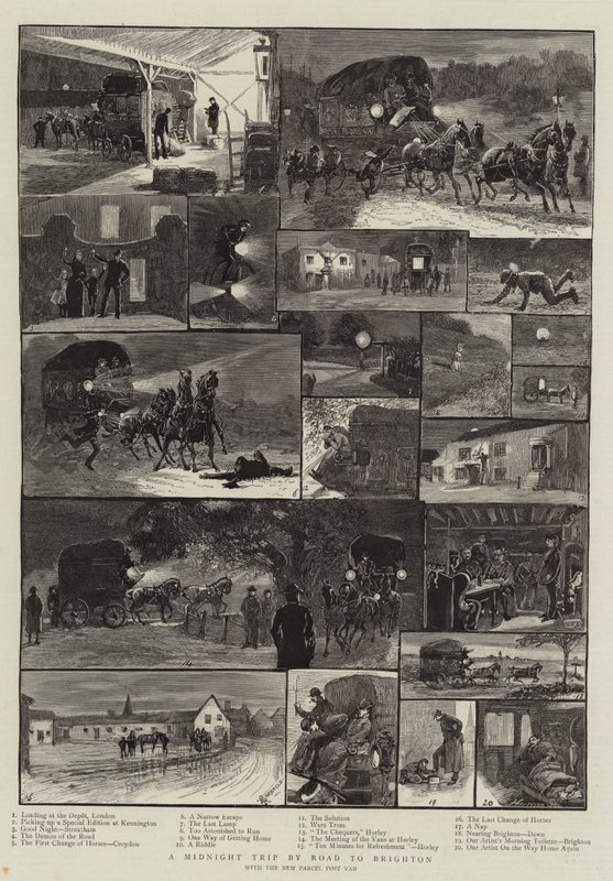 Un Voyage de Minuit par Route à Brighton - Alfred Chantrey Corbould