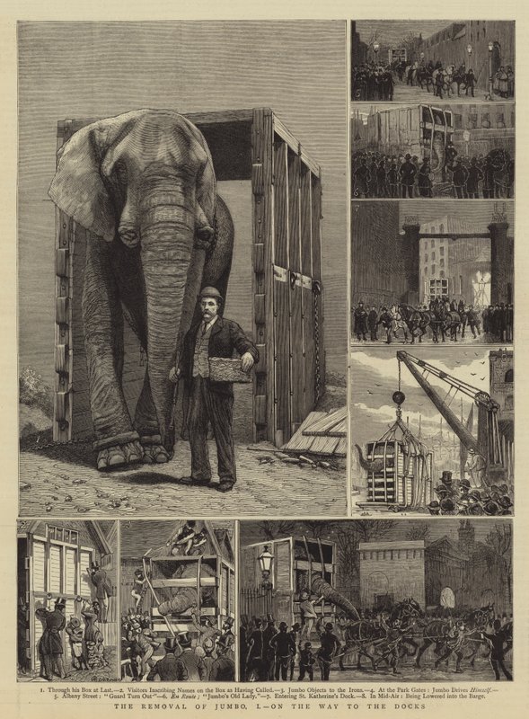Le Déplacement de Jumbo, I, en route vers les docks - Alfred Chantrey Corbould