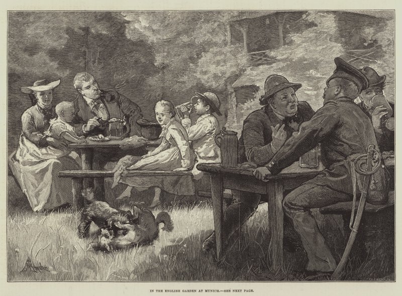 Dans le jardin anglais à Munich - Alfred Edward Emslie