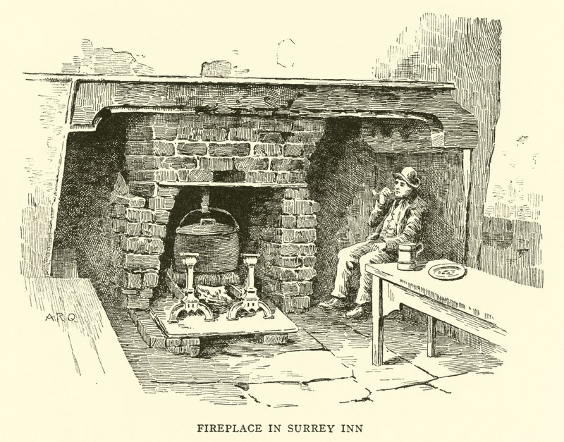 Cheminée dans une auberge du Surrey - Alfred Robert Quinton