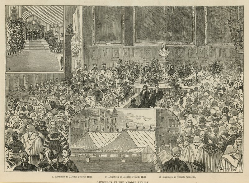 Les Cours royales de justice : déjeuner au Middle Temple - Alfred Chantrey Corbould