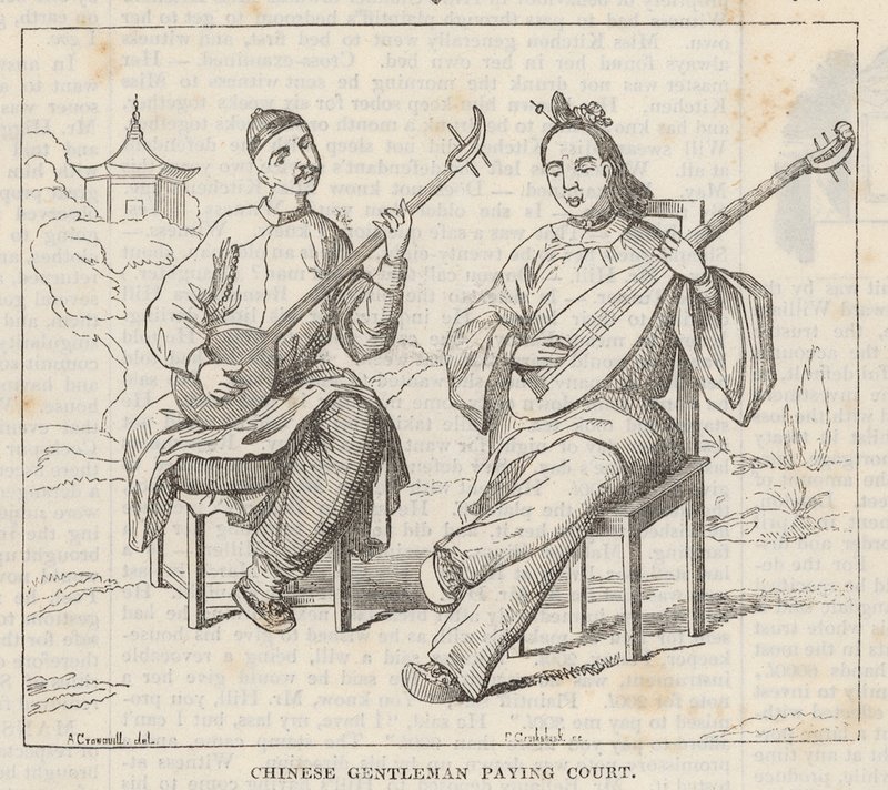 Gentlemen chinois jouant au court - Alfred Crowquill