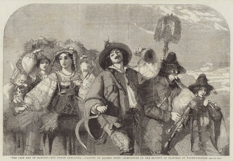 Le dernier jour de la moisson, la campagne romaine - Alfred Downing Fripp
