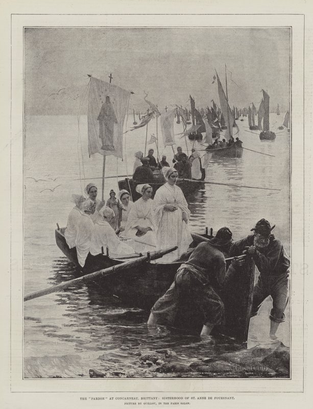 Le pardon à Concarneau, Bretagne, Sœur de Sainte Anne de Fouesnant - Alfred Guillou