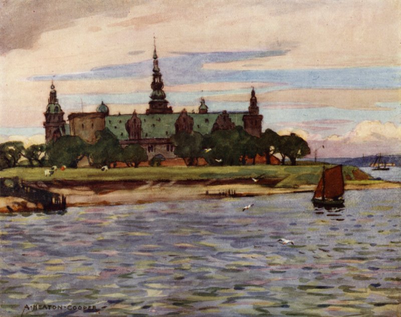 Danemark : Helsingor, Château de Kronborg - Alfred Heaton Cooper