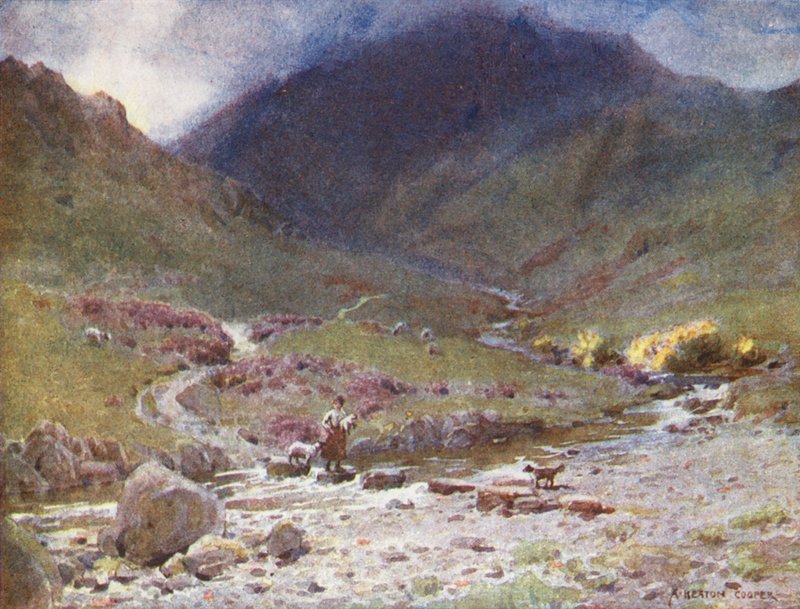 District des Lacs : Pierres de gué, Far Easedale, Grasmere - Alfred Heaton Cooper