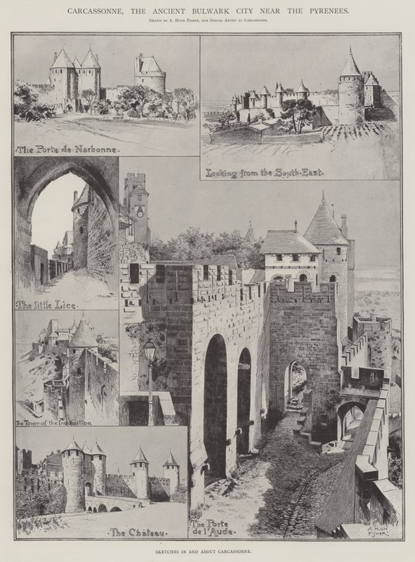 Carcassonne, la cité bastion ancienne près des Pyrénées - Alfred Hugh Fisher