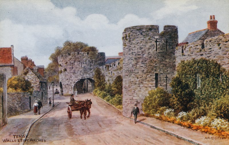 Tenby, murs et cinq arches - Alfred Robert Quinton