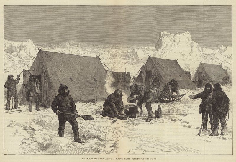 Expédition au pôle Nord, un groupe de traîneaux campant pour la nuit - Alfred William Hunt