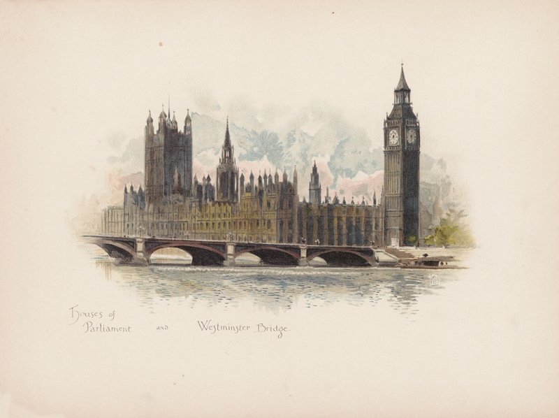 Londres familier : Palais de Westminster et pont de Westminster - Allan F. Barraud