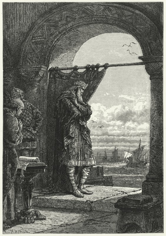 Charlemagne regardant anxieusement l