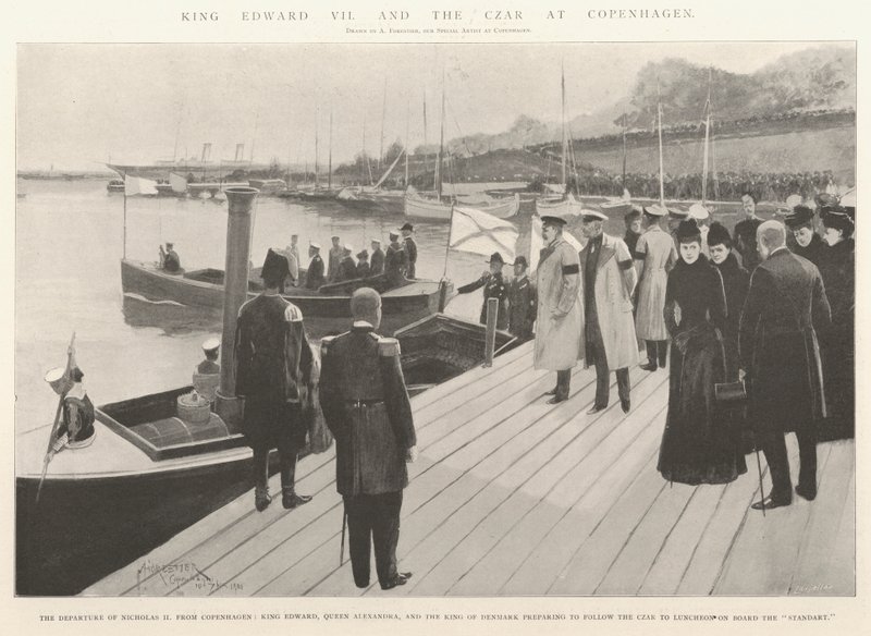 Le roi Édouard VII et le tsar à Copenhague - Amedee Forestier