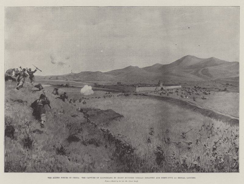Les forces alliées en Chine, la capture de Lianghiang par huit cents fantassins allemands et quarante-cinq lanciers du 1er Bengale - Amedee Forestier