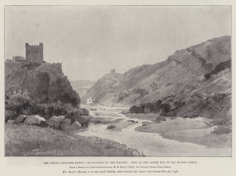 Le soulèvement de la frontière indienne, occupation du Khyber, vue à l