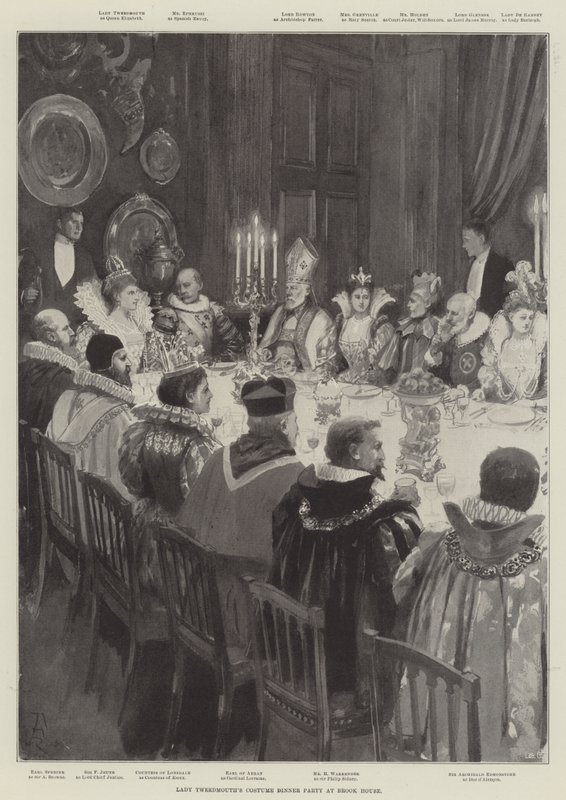 Dîner costumé de Lady Tweedmouth à Brook House - Amedee Forestier