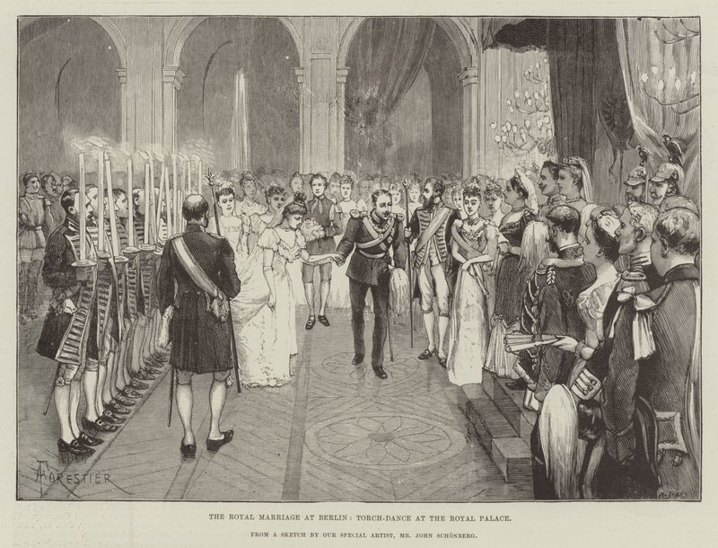 Le mariage royal à Berlin, danse aux flambeaux au palais royal - Amedee Forestier