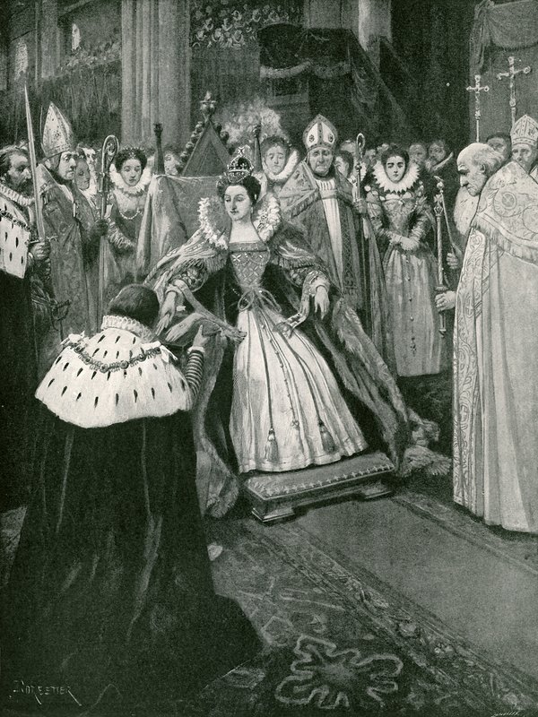 La présentation des gants par le Seigneur du Manoir de Worksop lors du couronnement d
