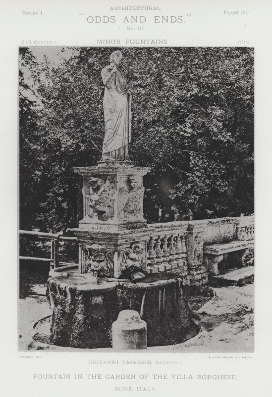Fontaine dans le jardin de la Villa Borghese, Rome, Italie - American Photographer (after)