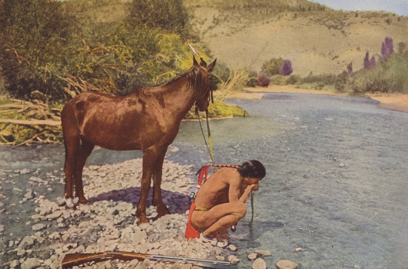 Guerrier Apache, Rio Navaho Arizona (photo couleur) - American Photographer