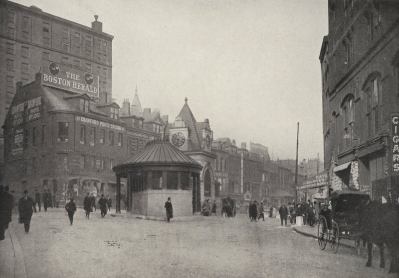Boston : Scollay Square et entrée du tunnel d