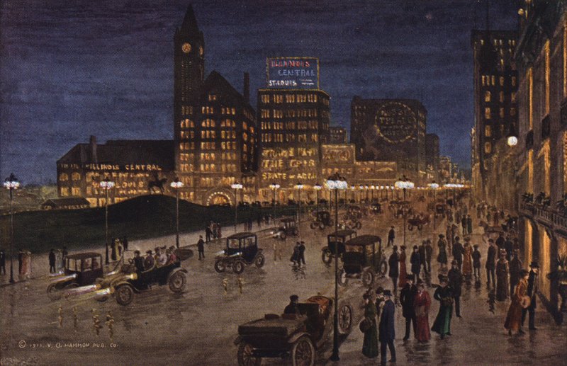 Chicago : Michigan Boulevard de nuit (photo couleur) - American Photographer