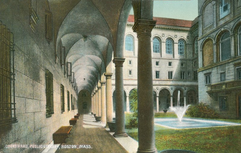 Cour de la bibliothèque publique, Boston, Massachusetts, États-Unis (photo couleur) - American Photographer