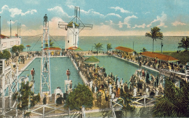 Miami, Floride, vers 1925 : Piscine du casino de Miami Beach (photo couleur) - American Photographer