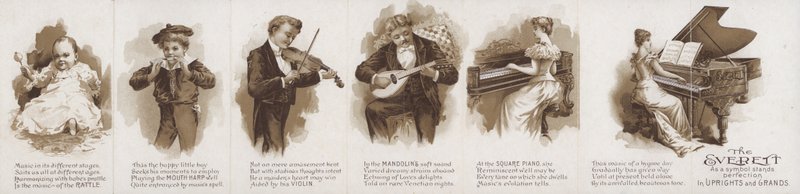 Publicité pour les pianos Everett (litho) - American School