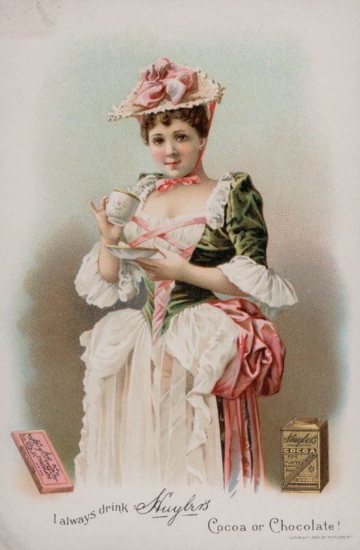 Publicité pour le cacao et le chocolat à boire de Huyler, 1893 - American School