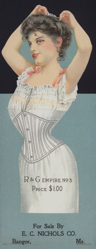 Publicité pour les corsets pour femmes R & G - American School