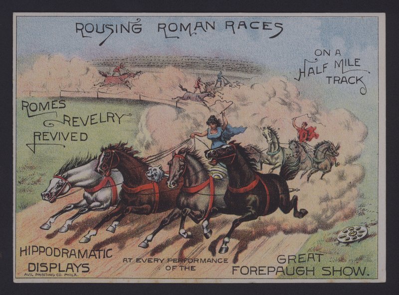 Publicité pour le Grand Spectacle Forepaugh - American School