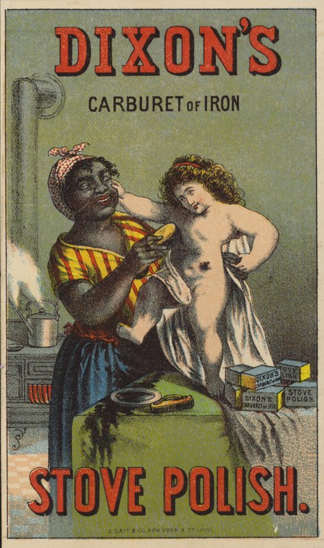 Femme noire polissant un enfant - American School