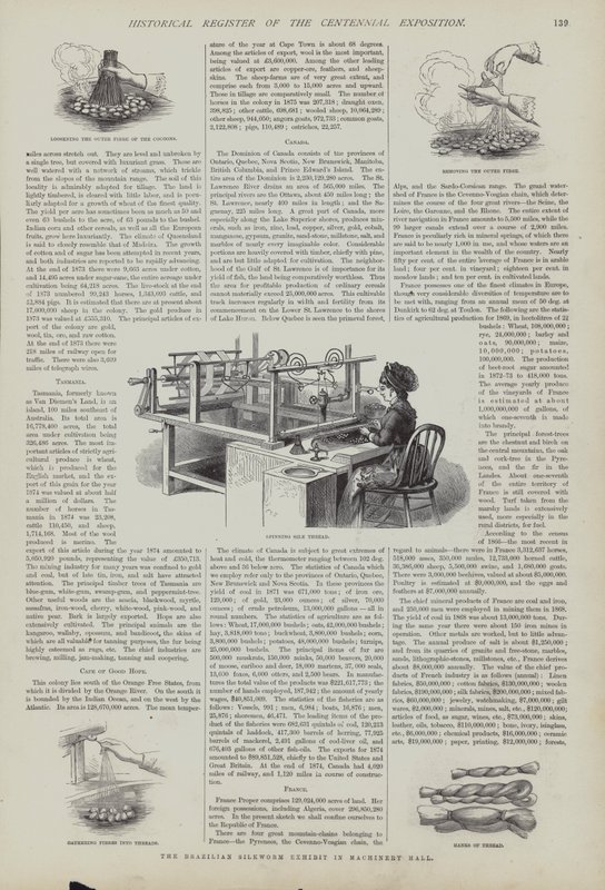 Exposition de vers à soie brésiliens dans le Hall des Machines, Exposition du Centenaire, Philadelphie, Pennsylvanie, USA - American School