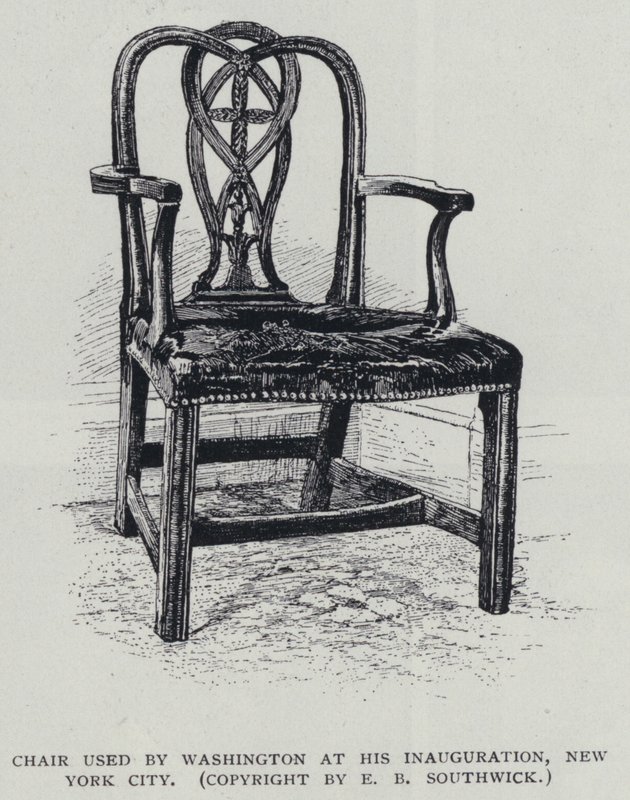 Chaise utilisée par George Washington lors de son inauguration, New York - American School